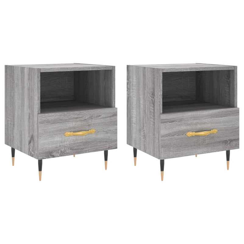 Nachtkastjes 2 st 40x35x47,5 cm bewerkt hout grijs sonoma eiken MeubelReus
