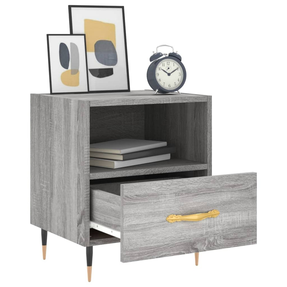Nachtkastjes 2 st 40x35x47,5 cm bewerkt hout grijs sonoma eiken MeubelReus