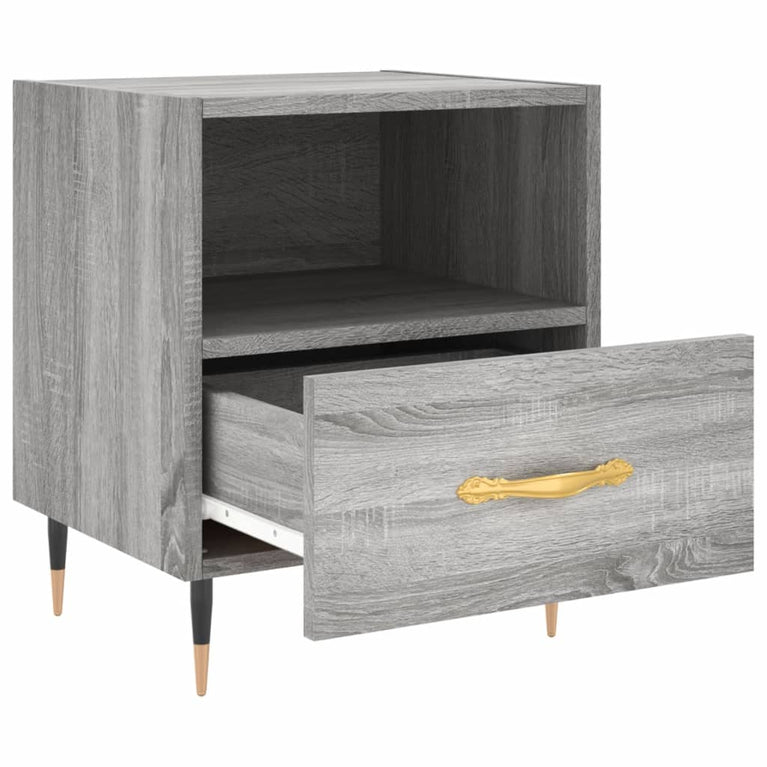 Nachtkastjes 2 st 40x35x47,5 cm bewerkt hout grijs sonoma eiken MeubelReus