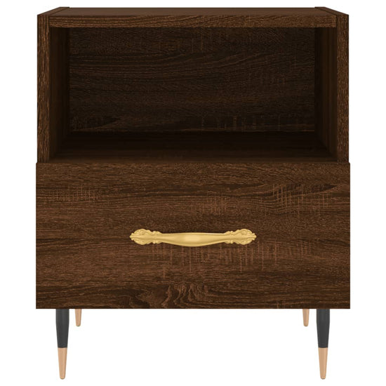 Nachtkastje 40x35x47,5 cm bewerkt hout bruin eikenkleur MeubelReus