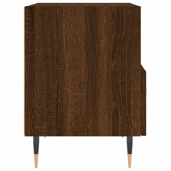 Nachtkastje 40x35x47,5 cm bewerkt hout bruin eikenkleur MeubelReus