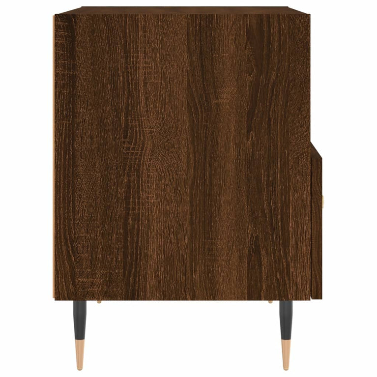 Nachtkastje 40x35x47,5 cm bewerkt hout bruin eikenkleur MeubelReus