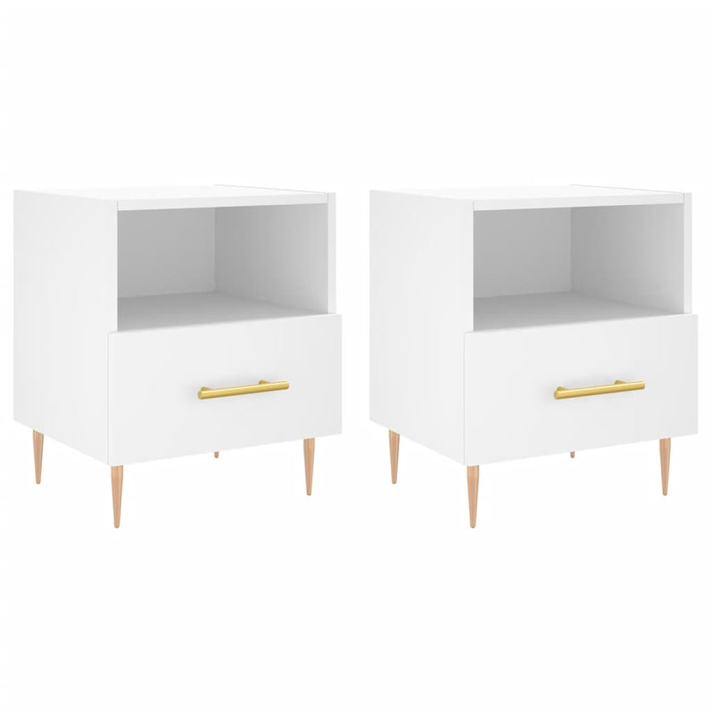 Nachtkastjes 2 st 40x35x47,5 cm bewerkt hout wit MeubelReus