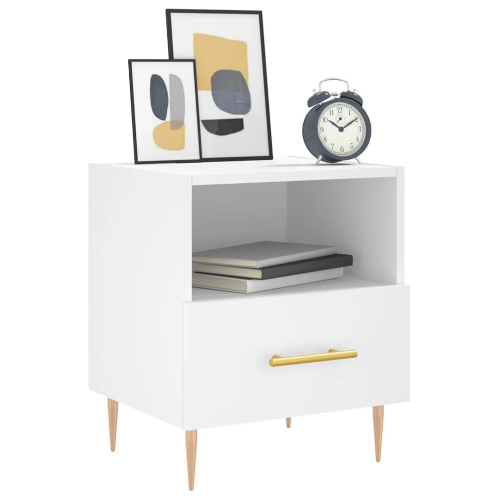 Nachtkastjes 2 st 40x35x47,5 cm bewerkt hout wit MeubelReus