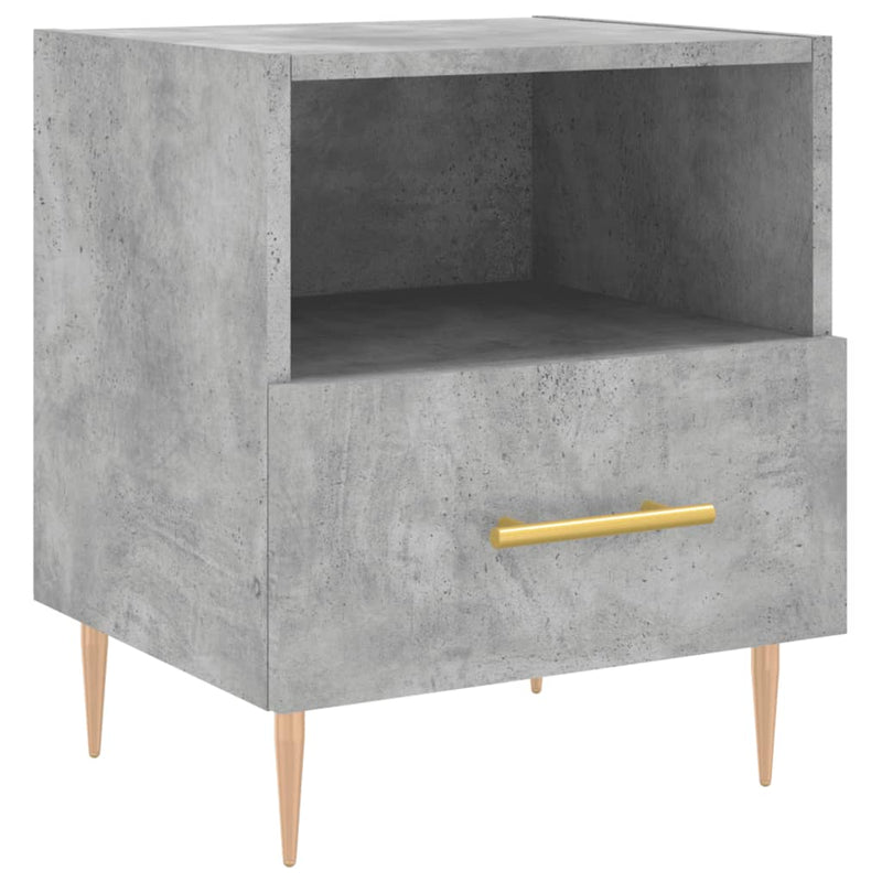 Nachtkastje 40x35x47,5 cm bewerkt hout betongrijs MeubelReus