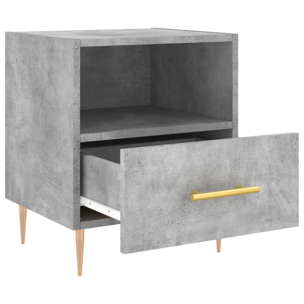 Nachtkastje 40x35x47,5 cm bewerkt hout betongrijs MeubelReus