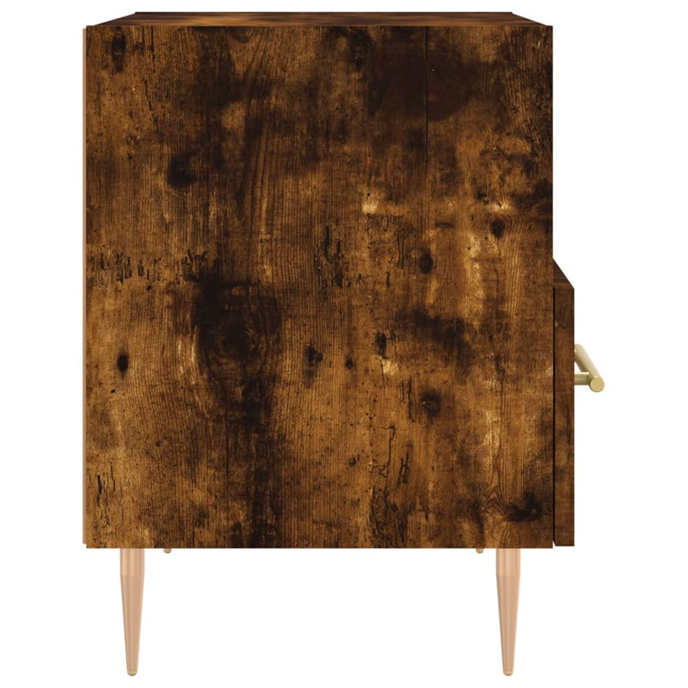 Nachtkastje 40x35x47,5 cm bewerkt hout gerookt eikenkleurig MeubelReus