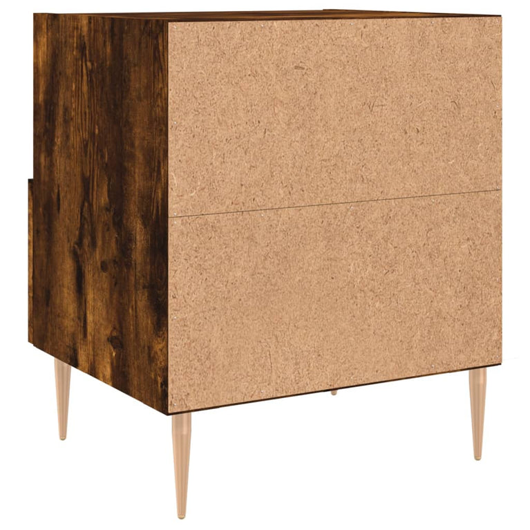 Nachtkastje 40x35x47,5 cm bewerkt hout gerookt eikenkleurig MeubelReus