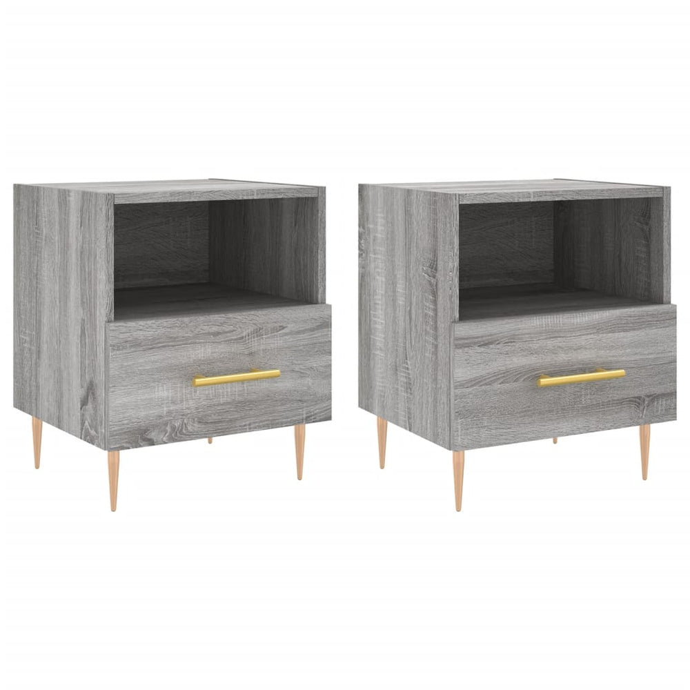 Nachtkastjes 2 st 40x35x47,5 cm bewerkt hout grijs sonoma eiken MeubelReus