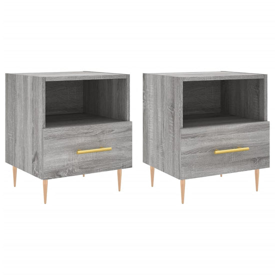 Nachtkastjes 2 st 40x35x47,5 cm bewerkt hout grijs sonoma eiken MeubelReus
