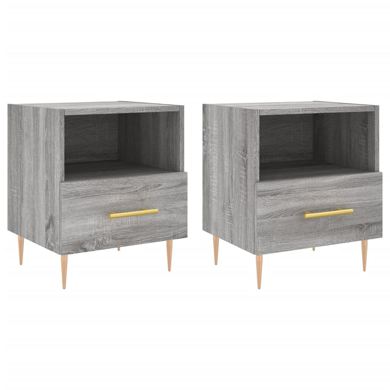 Nachtkastjes 2 st 40x35x47,5 cm bewerkt hout grijs sonoma eiken MeubelReus