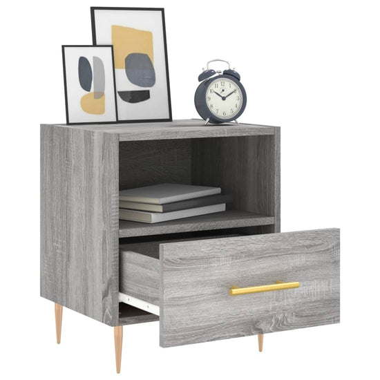 Nachtkastjes 2 st 40x35x47,5 cm bewerkt hout grijs sonoma eiken MeubelReus