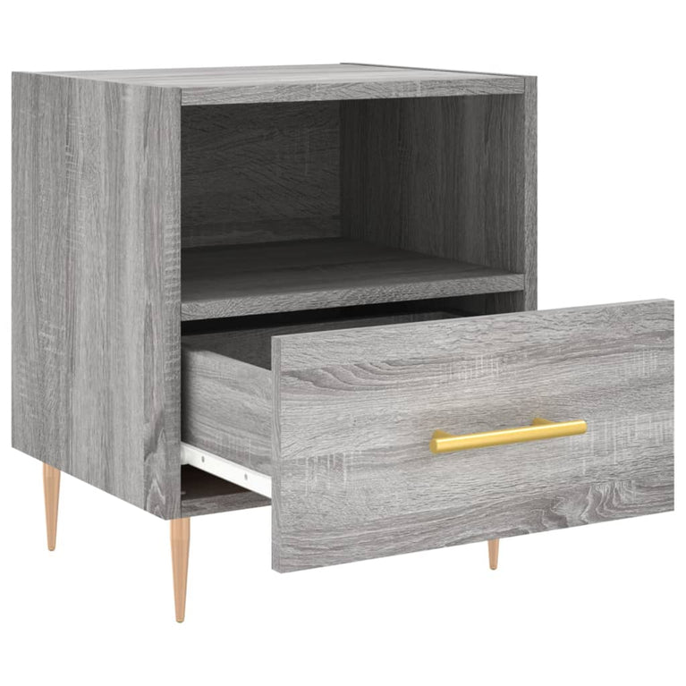 Nachtkastjes 2 st 40x35x47,5 cm bewerkt hout grijs sonoma eiken MeubelReus