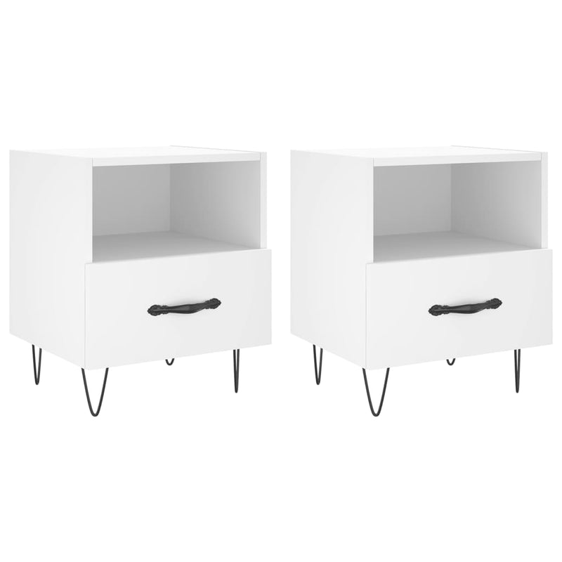 Nachtkastjes 2 st 40x35x47,5 cm bewerkt hout wit MeubelReus