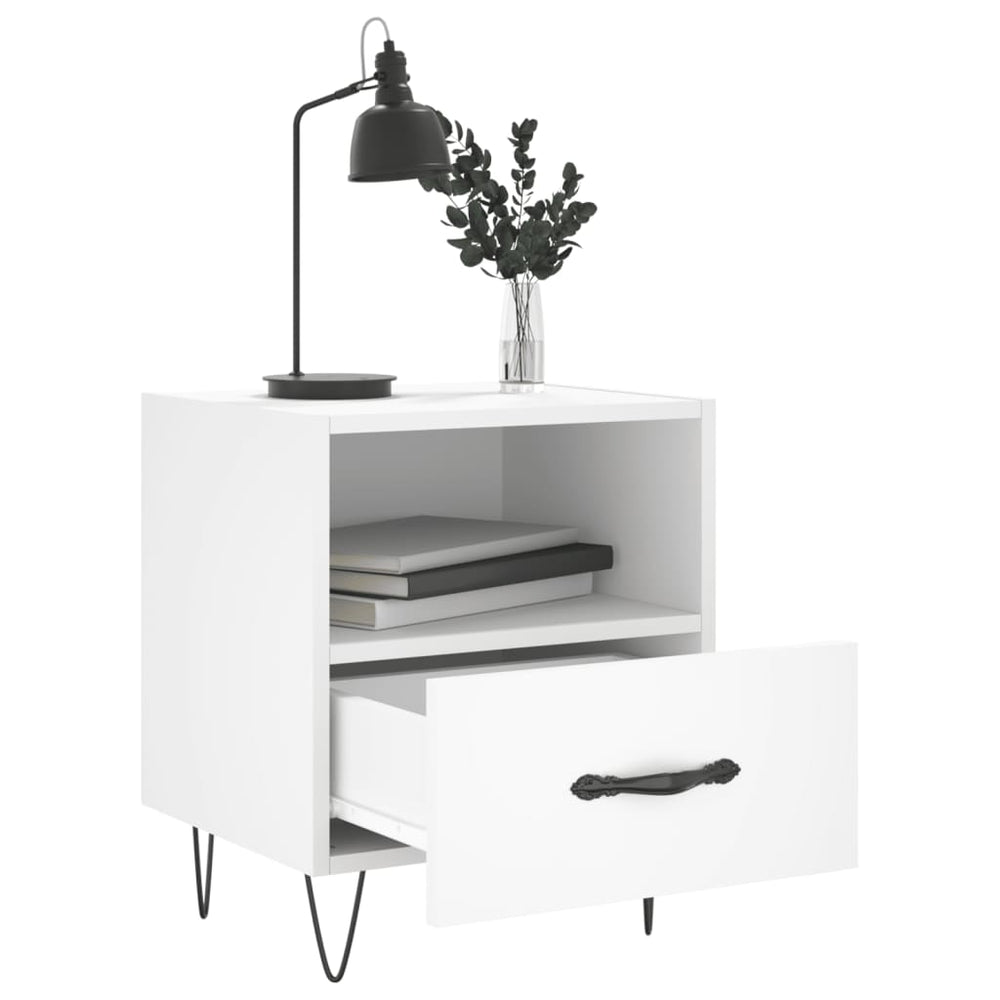 Nachtkastjes 2 st 40x35x47,5 cm bewerkt hout wit MeubelReus
