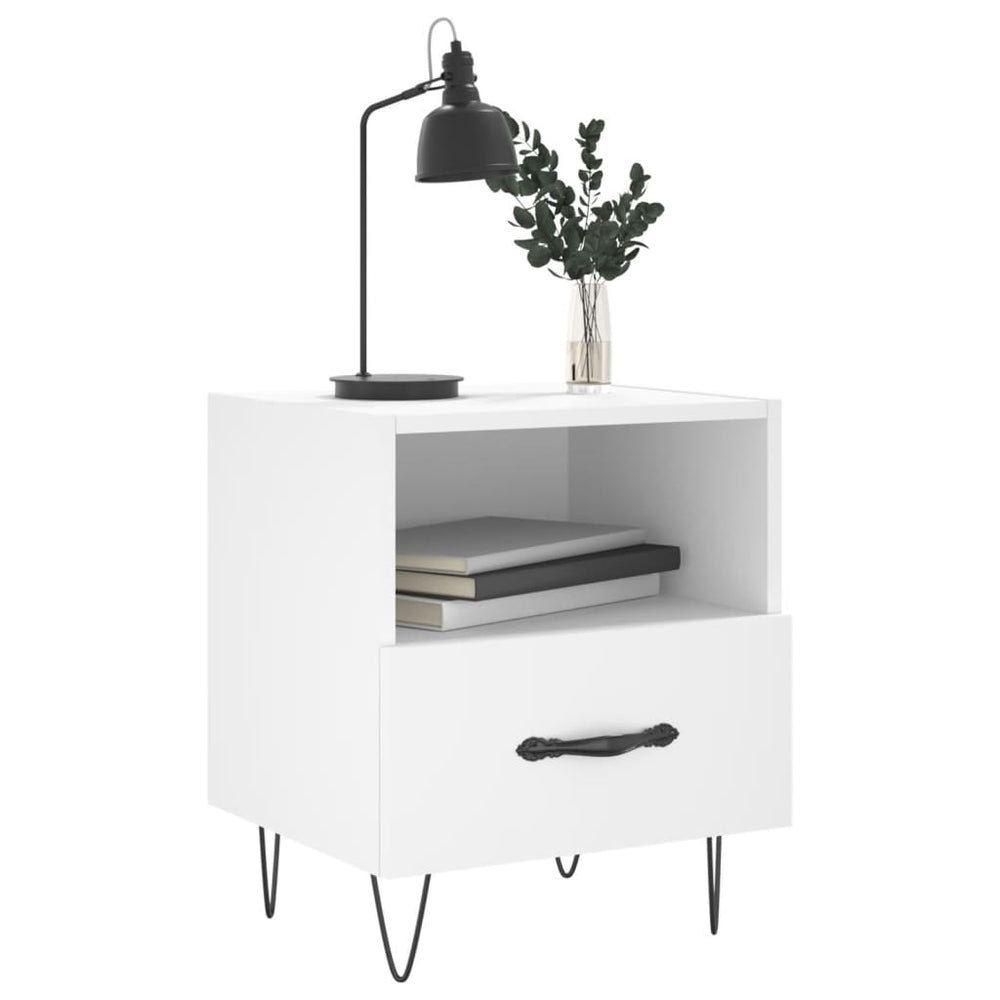 Nachtkastjes 2 st 40x35x47,5 cm bewerkt hout wit MeubelReus