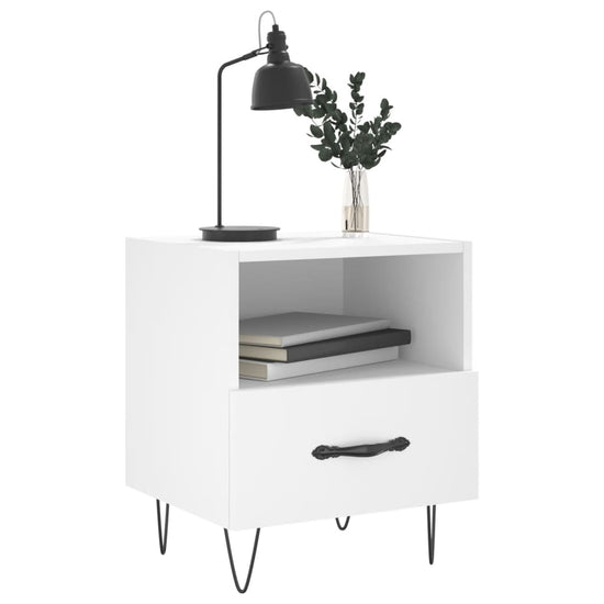 Nachtkastjes 2 st 40x35x47,5 cm bewerkt hout wit MeubelReus
