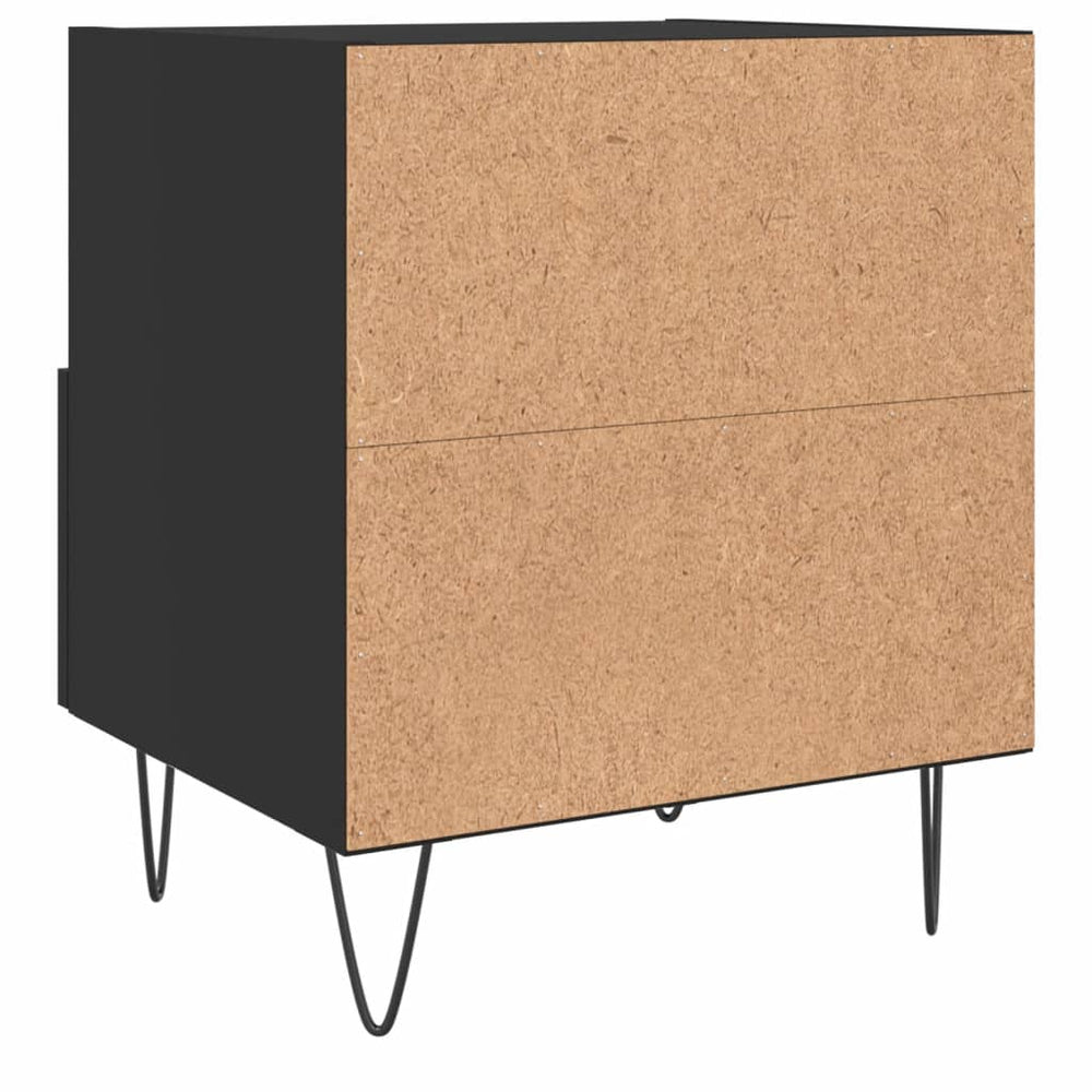 Nachtkastje 40x35x47,5 cm bewerkt hout zwart MeubelReus
