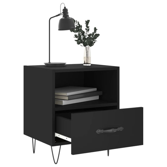 Nachtkastjes 2 st 40x35x47,5 cm bewerkt hout zwart MeubelReus