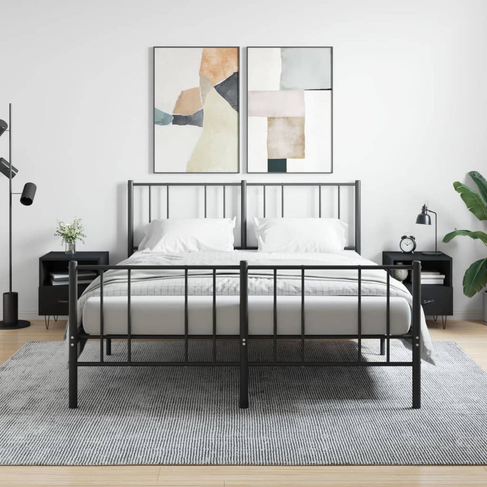 Nachtkastjes 2 st 40x35x47,5 cm bewerkt hout zwart MeubelReus