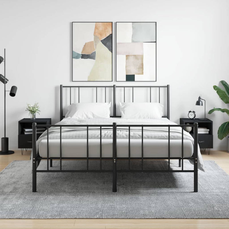 Nachtkastjes 2 st 40x35x47,5 cm bewerkt hout zwart MeubelReus