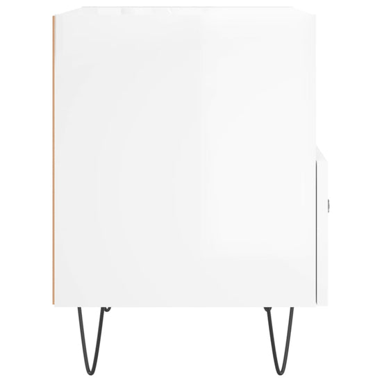Nachtkastje 40x35x47,5 cm bewerkt hout hoogglans wit MeubelReus
