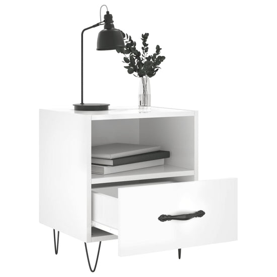 Nachtkastjes 2 st 40x35x47,5 cm bewerkt hout hoogglans wit MeubelReus