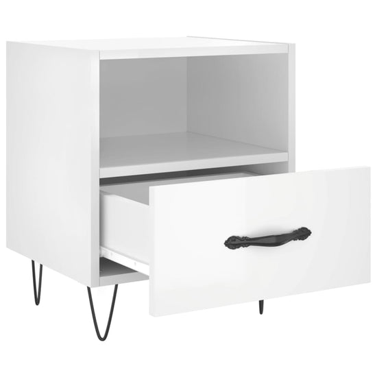 Nachtkastjes 2 st 40x35x47,5 cm bewerkt hout hoogglans wit MeubelReus
