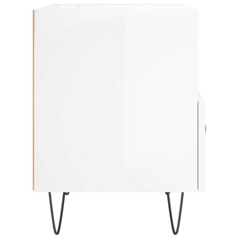 Nachtkastjes 2 st 40x35x47,5 cm bewerkt hout hoogglans wit MeubelReus