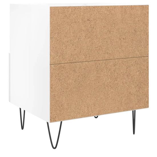 Nachtkastjes 2 st 40x35x47,5 cm bewerkt hout hoogglans wit MeubelReus