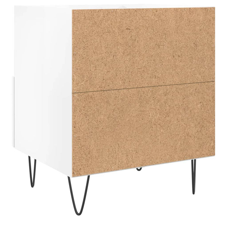 Nachtkastjes 2 st 40x35x47,5 cm bewerkt hout hoogglans wit MeubelReus