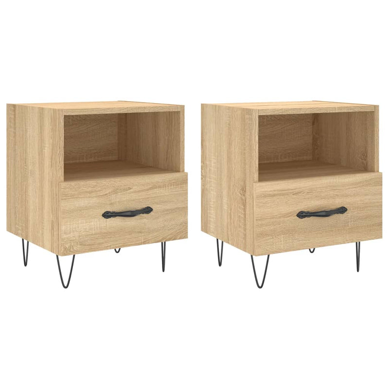 Nachtkastjes 2 st 40x35x47,5 cm bewerkt hout sonoma eikenkleur MeubelReus
