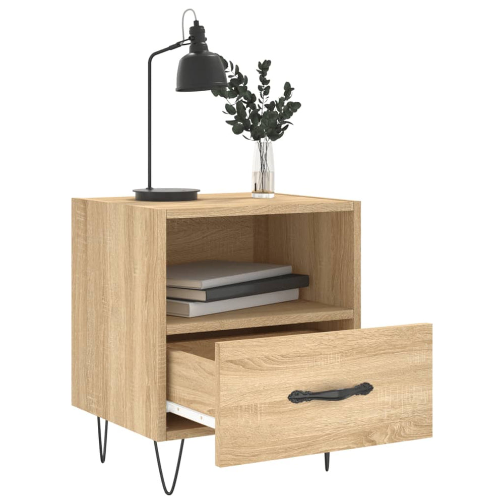 Nachtkastjes 2 st 40x35x47,5 cm bewerkt hout sonoma eikenkleur MeubelReus