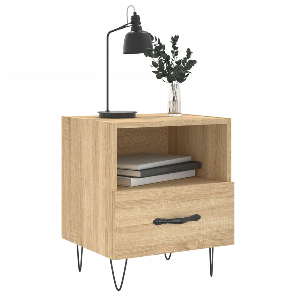 Nachtkastjes 2 st 40x35x47,5 cm bewerkt hout sonoma eikenkleur MeubelReus