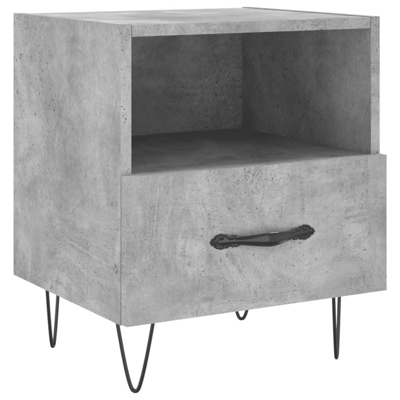 Nachtkastje 40x35x47,5 cm bewerkt hout betongrijs MeubelReus