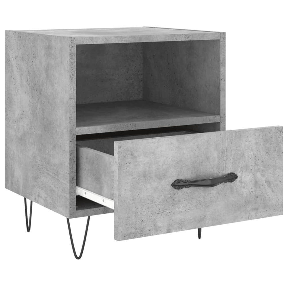 Nachtkastje 40x35x47,5 cm bewerkt hout betongrijs MeubelReus