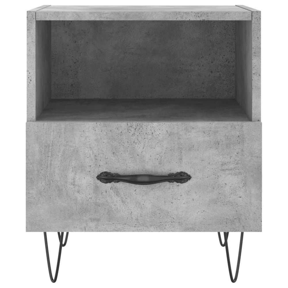 Nachtkastje 40x35x47,5 cm bewerkt hout betongrijs MeubelReus
