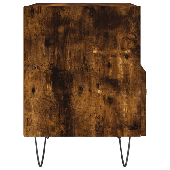 Nachtkastje 40x35x47,5 cm bewerkt hout gerookt eikenkleurig MeubelReus