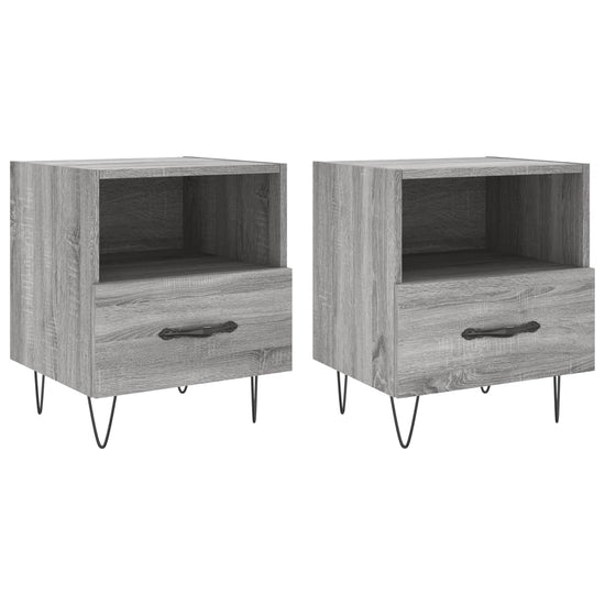 Nachtkastjes 2 st 40x35x47,5 cm bewerkt hout grijs sonoma eiken MeubelReus