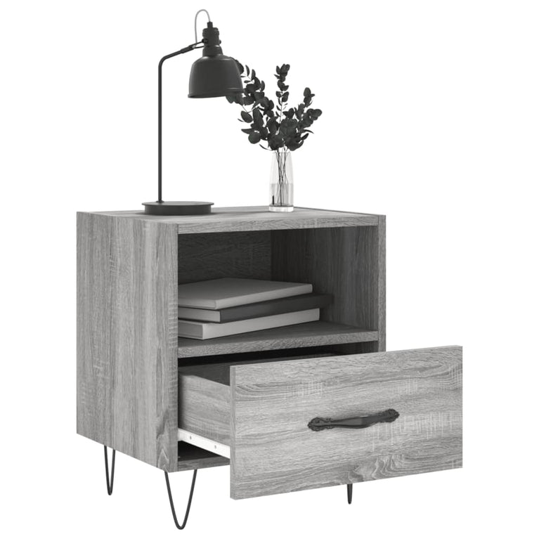Nachtkastjes 2 st 40x35x47,5 cm bewerkt hout grijs sonoma eiken MeubelReus