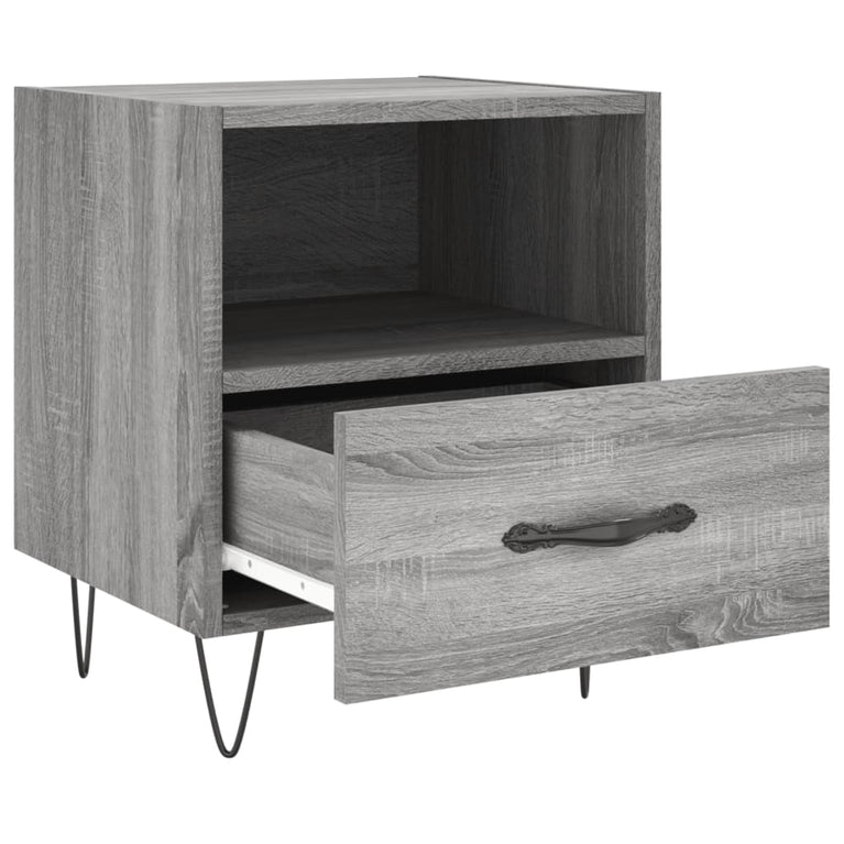 Nachtkastjes 2 st 40x35x47,5 cm bewerkt hout grijs sonoma eiken MeubelReus