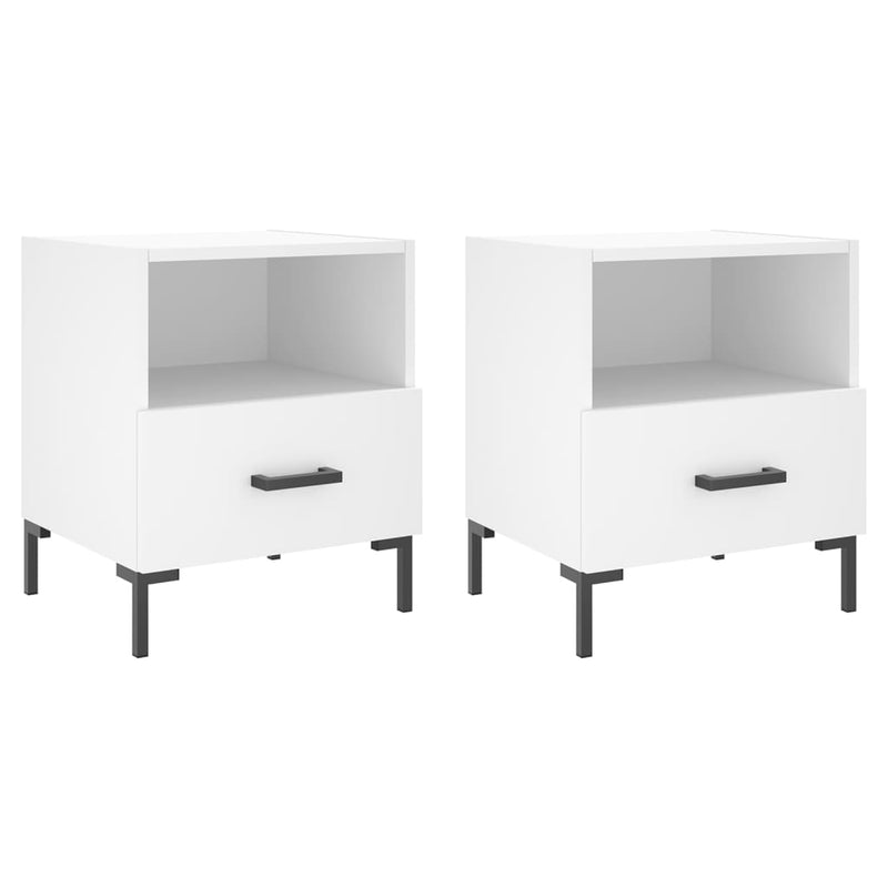 Nachtkastjes 2 st 40x35x47,5 cm bewerkt hout wit MeubelReus