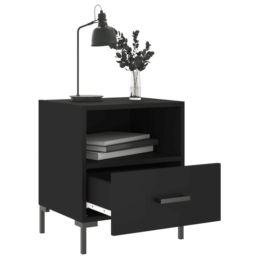 Nachtkastjes 2 st 40x35x47,5 cm bewerkt hout zwart MeubelReus