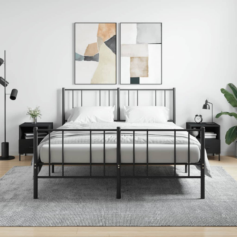 Nachtkastjes 2 st 40x35x47,5 cm bewerkt hout zwart MeubelReus