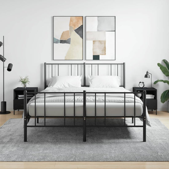 Nachtkastjes 2 st 40x35x47,5 cm bewerkt hout zwart MeubelReus
