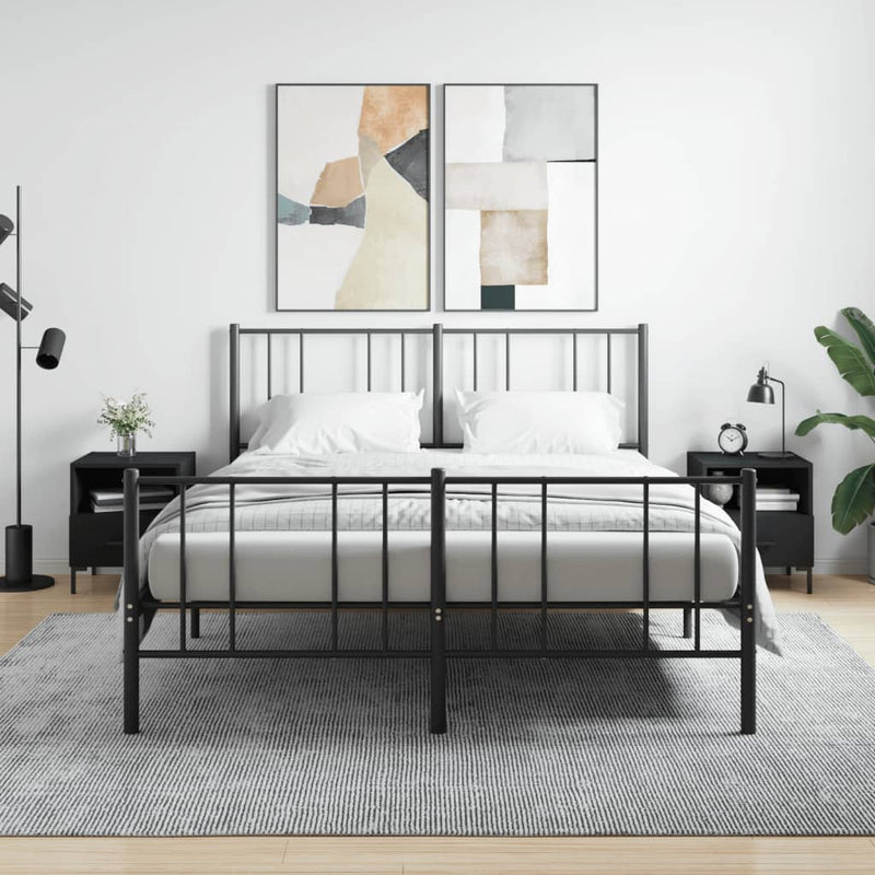 Nachtkastjes 2 st 40x35x47,5 cm bewerkt hout zwart MeubelReus