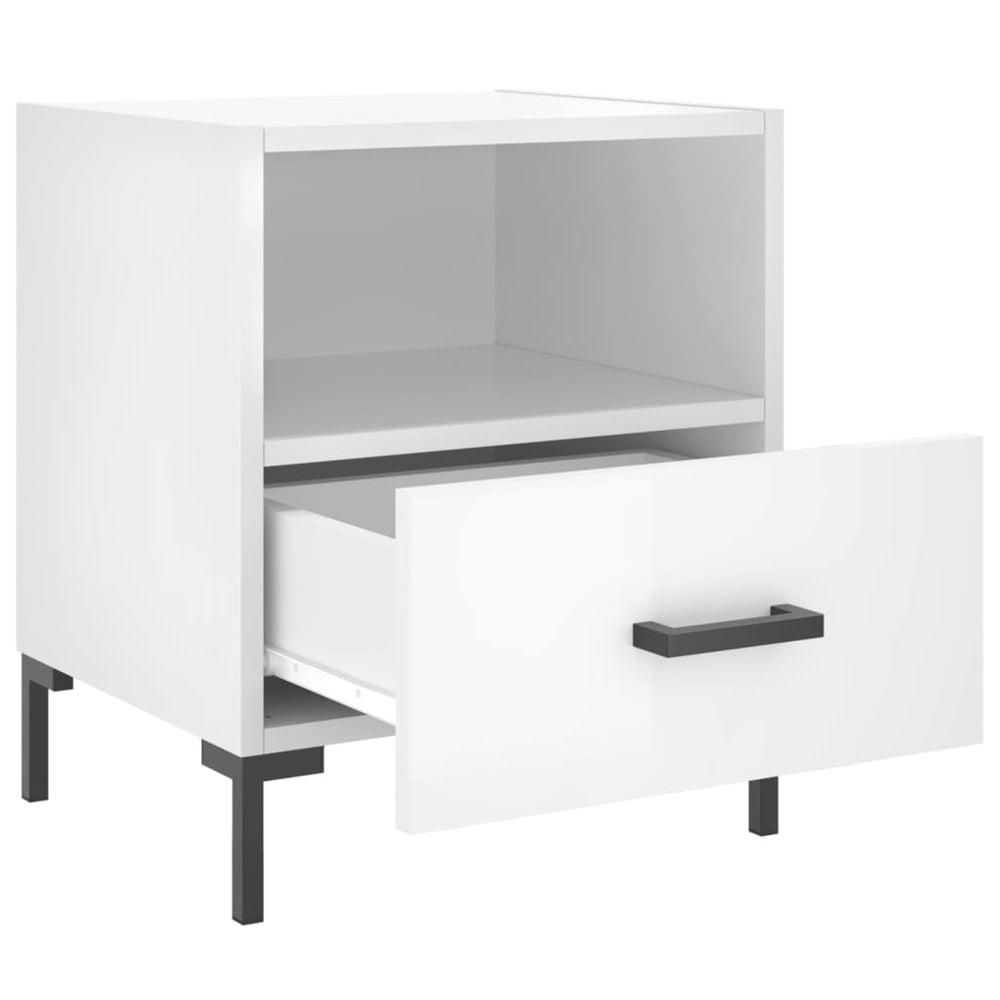 Nachtkastjes 2 st 40x35x47,5 cm bewerkt hout hoogglans wit MeubelReus