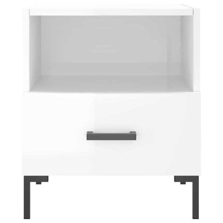 Nachtkastjes 2 st 40x35x47,5 cm bewerkt hout hoogglans wit MeubelReus