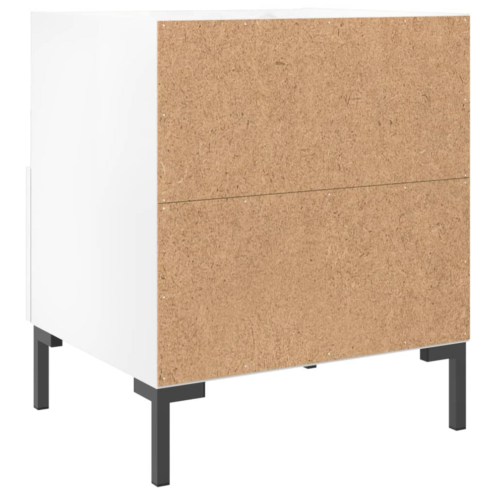 Nachtkastjes 2 st 40x35x47,5 cm bewerkt hout hoogglans wit MeubelReus