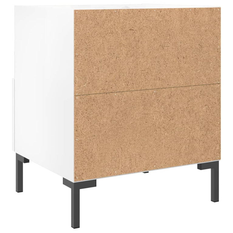 Nachtkastjes 2 st 40x35x47,5 cm bewerkt hout hoogglans wit MeubelReus